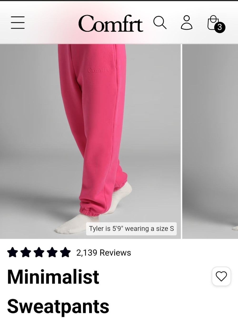 Comfrt Minimalist Sweatpants - Hot Pink - 2XL